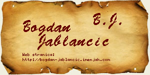 Bogdan Jablančić vizit kartica